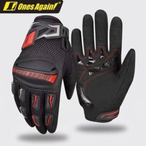 Ones Again MG02 Motorcycle Riding Gloves Full Finger Protective Touch Screen Breathable Non Slip Gloves Motocross Breathable Stylish 1 Pair